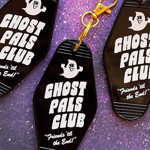 Ghost Pals Club Keychain, Ghost Keychain, Spooky Key Fob, Spooky Gifts for Her, Halloween Gifts for Women, Mystical Witchy Gift