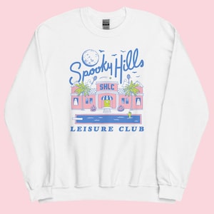 Spooky Hills Leisure Club Sweatshirt: Retro Halloween Ghost Graphic