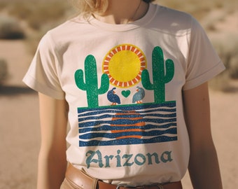 Quail Mirage Graphic Tee, Arizona Shirt, Arizona Shirt For Women, Arizona Gifts, Arizona Tshirt, Arizona Graphic Tee