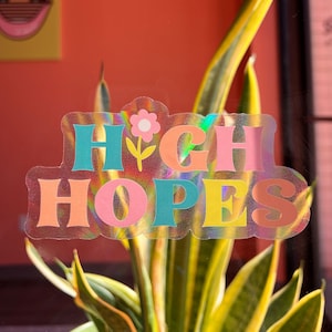 High Hopes Suncatcher Window Decal, Aesthetic Stickers, Accessories Gifts for Women, Rainbow Sun Catcher, Gifts For BFF