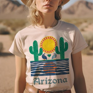 Quail Mirage Graphic Tee, Arizona Shirt, Arizona Shirt For Women, Arizona Gifts, Arizona Tshirt, Arizona Graphic Tee image 1