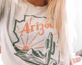 The Arizona Tee, Arizona Gifts, Arizona T Shirt, Arizona Graphic Tee, AZ Graphic Tee, Desert Shirt Women, Cowgirl Tshirt