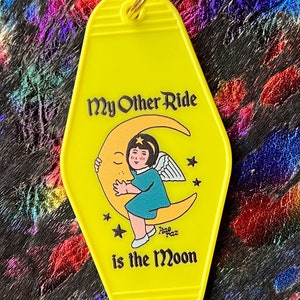 My Other Ride Is The Moon Keychain: Retro Motel Style