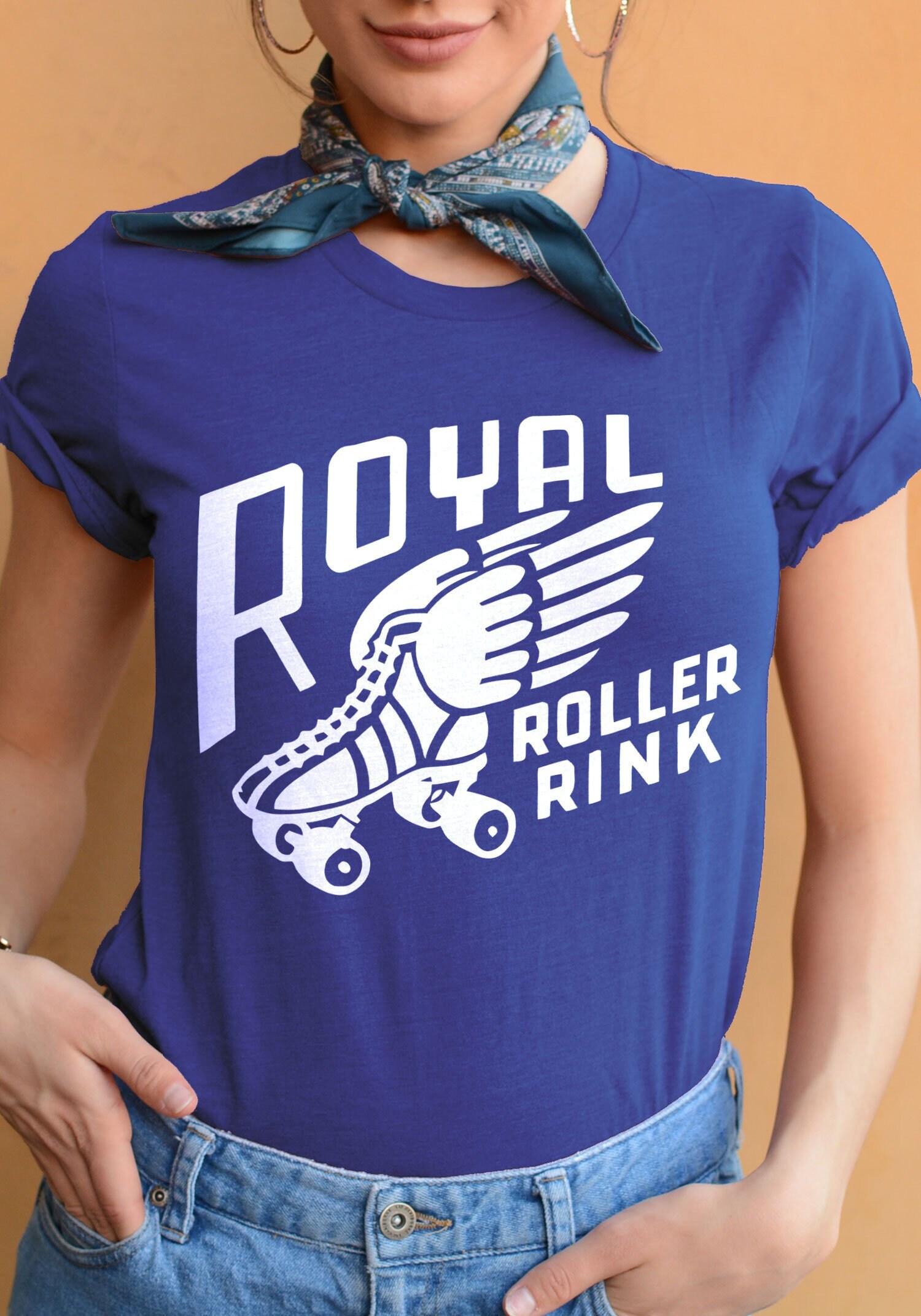 royal blue graphic tee womens