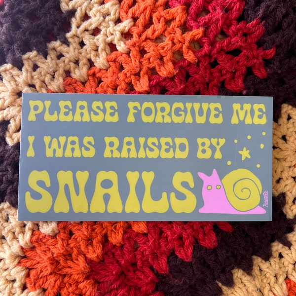Raised By Snails Bumper Sticker, As Seen On TikTok, Gen Z Bumper Stickers, Bumper Stickers Funny, Mental Health Gifts, Sticker Decal For Car