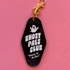 Ghost Pals Club Keychain, Spooky Gifts for Her, Halloween Gifts for Women, Key Chains Motel Tag Hotel Accessories, Mystical Witchy Gift image 2