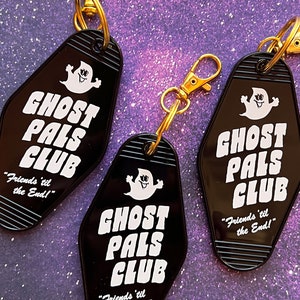 Ghost Pals Club Keychain, Spooky Gifts for Her, Halloween Gifts for Women, Key Chains Motel Tag Hotel Accessories, Mystical Witchy Gift image 3