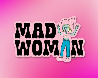Mad Woman Sticker, Witchy Stickers, Gen Z Stickers, Swiftie Gifts, Swiftie Sticker, Aesthetic Stickers for Laptop, Feminist Sticker