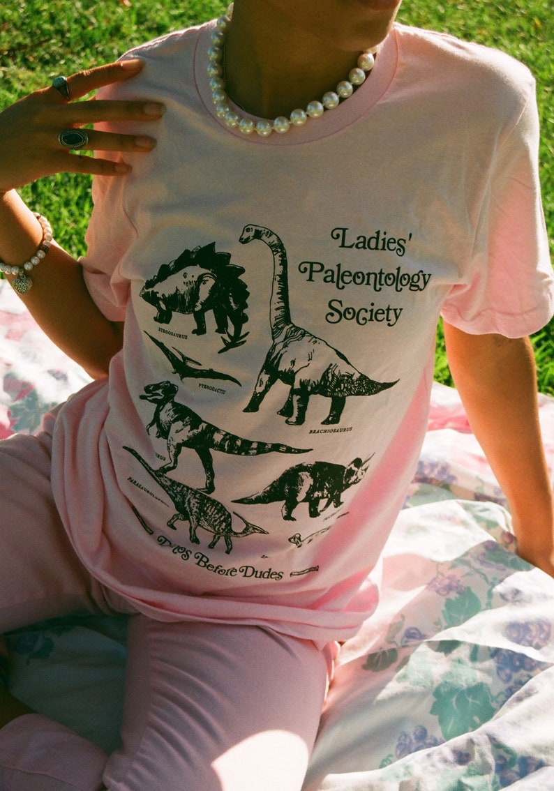 Ladies' Paleontology Society Tee / womens graphic tees / dinosaur tshirt for women / vintage style retro 70s dino souvenir tshirt 