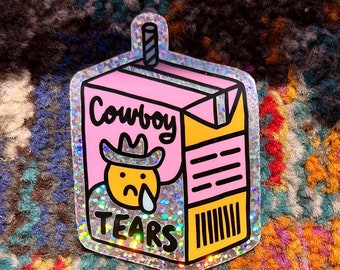 Cowboy Tears Glitter Sticker, Cowgirl Stickers, Cowgirl Sticker for Car, Gifts for Cowgirls, Sticker for Laptop, Aesthetic Stickers