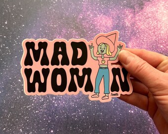 Mad Woman Sticker, Witchy Stickers, Gen Z Stickers, Swiftie Gifts, Swiftie Sticker, Aesthetic Stickers for Laptop, Feminist Sticker