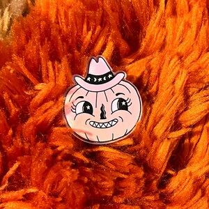 Howdy Pumpkin Acrylic Mini Pin, Halloween Pins, Spooky Pin Cute, Pumpkin Pin, Spooky Season Pin, Halloween Gifts, Halloween Accessories