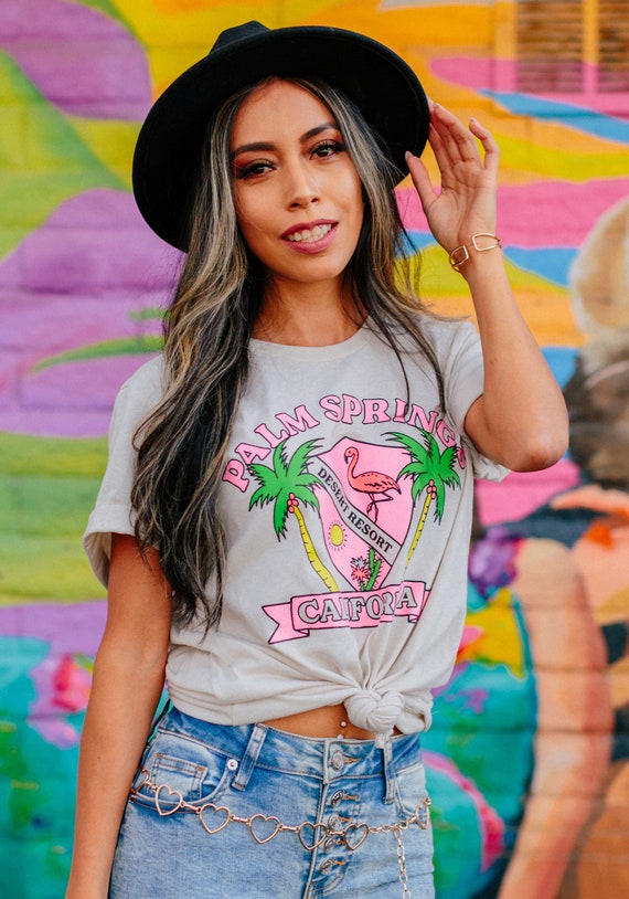 Palm Springs Glitter Tee / Womens 