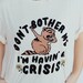Havin' A Crisis Tee | Womens Graphic Tees | 70s 80s Retro Vintage Shirts | Raccoon Animal TShirt | Feelings Introvert Mental Health T-Shirts 