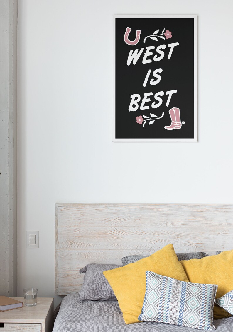 West is Best Poster Print / 18x24 Wall Art Prints / Vintage Etsy