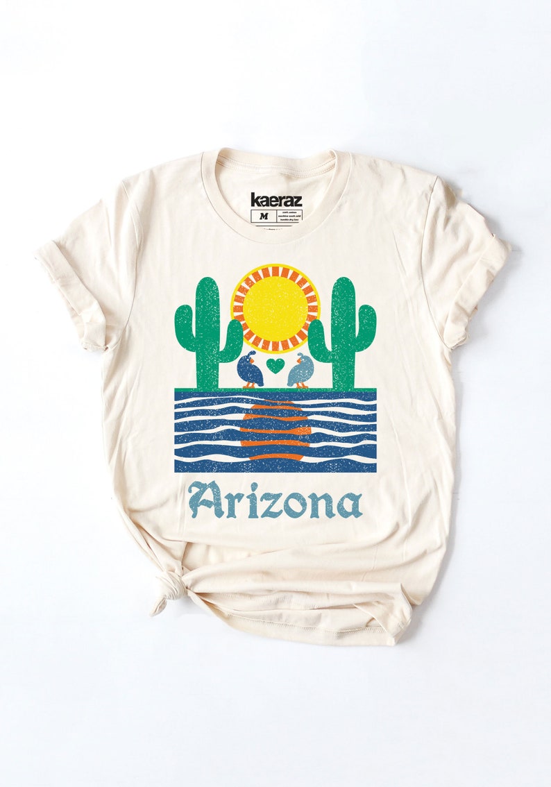 Quail Mirage Graphic Tee, Arizona Shirt, Arizona Shirt For Women, Arizona Gifts, Arizona Tshirt, Arizona Graphic Tee image 3