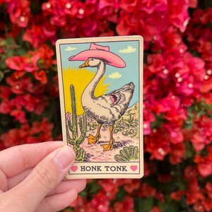 Honk Tonk Gänse Tarot-Karten-Aufkleber, Cowgirl-Aufkleber, Gänse-Aufkleber, lustige Aufkleber Erwachsene, Gänse-Geschenk, westliche Aufkleber