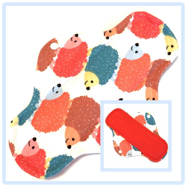 Hedgehogs 9" Flannel Cloth Menstrual Pad - Mama Cloth