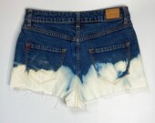 Bleached denim shorts, size 28 (4-6)