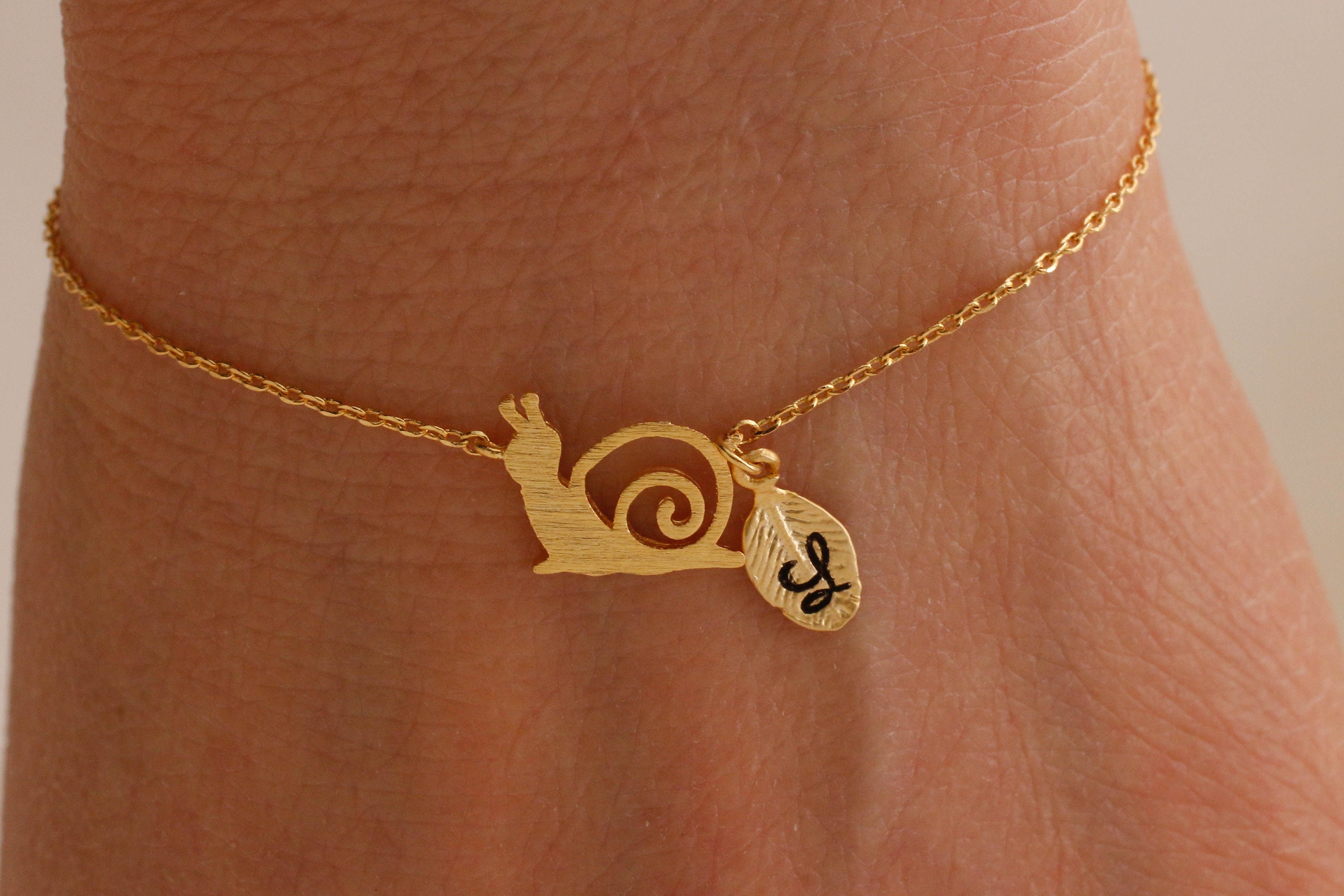 Gold Snail Bracelet. Snail Necklace. Snail Jewelry. Etsy