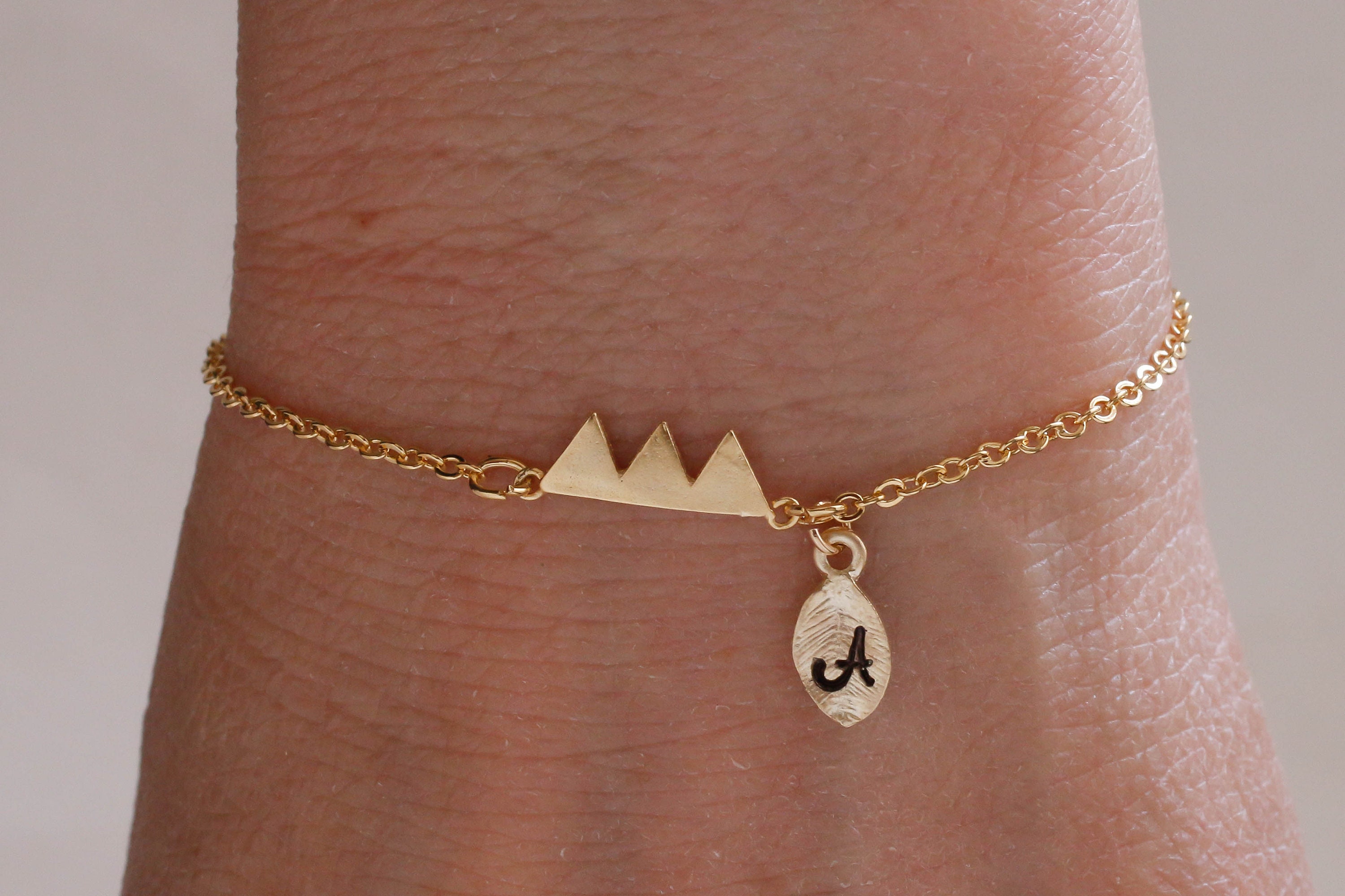 Mountain Bracelet, Mountain Jewelry, Adjustable Bracelet, Mountain Wall Art, Mountain Svg, Women Gold Bracelet, Mountain Necklace, Gift Her