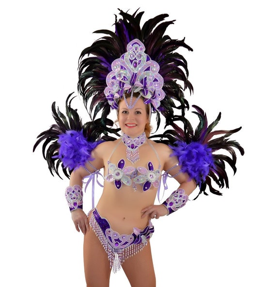 Samba Brazilian Purple Rio Carnival SAMBA Dance COSTUME Bikini/show Girl/  Feathers/custom Made -  Australia