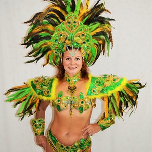Carnaval vert brésilien de Rio SAMBA danse COSTUME bikini / Show girl / plumes / CUSTOM Made