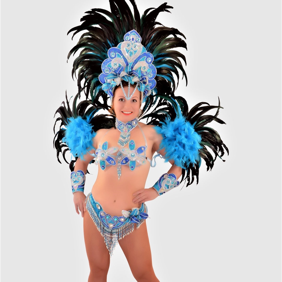 Samba Brazilian Blue/silver Rio Carnival SAMBA Dance COSTUME Bikini/show  Girl/ Feathers -  Canada
