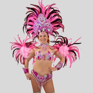 Carnaval de Rio rose brésilien Samba SAMBA danse COSTUME bikini/Show girl/ plumes/CUSTOM made