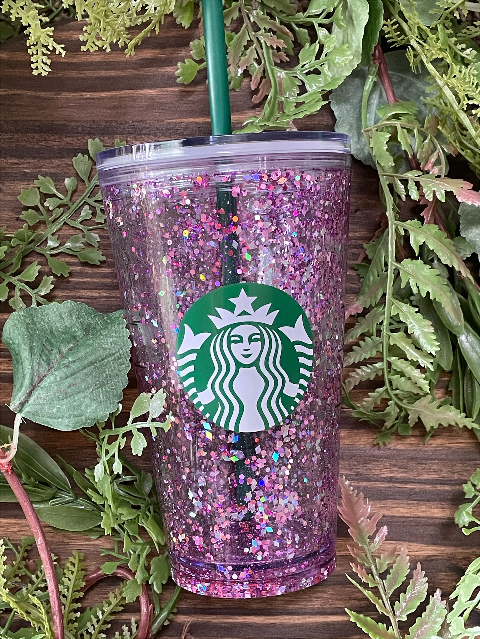 Glitter Starbucks Double Wall Tumbler Grande Starbucks Cup Etsy