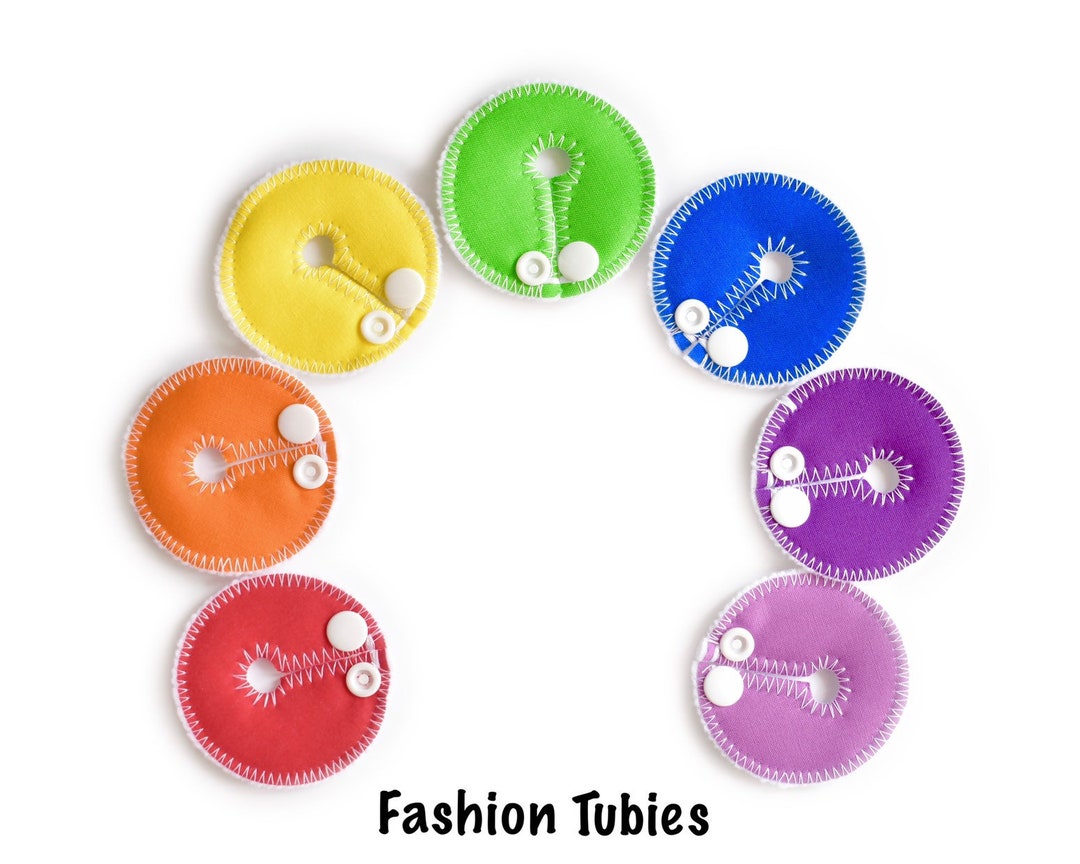 Rainbow Set of 7 G Tube Pads / Gtube Pads / Gtube Pads / Gtube Covers