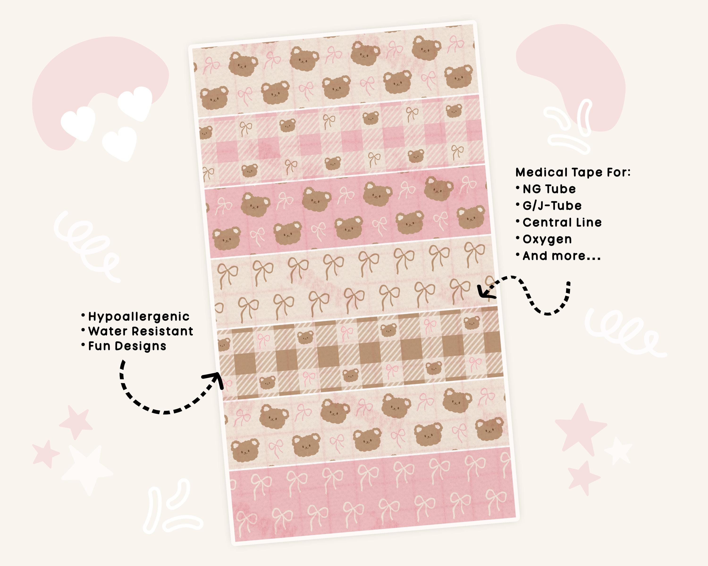 Bows and Bears NG Tube Tape Adhesive Medical Tape for Feeding Tubes Oxygen Central Lines Catheters