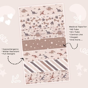 Beige Dinosaurier NG Tube Tape Medizinisches Klebeband für Sondensonden und Sauerstoffkatheter