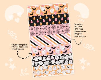 Cinta adhesiva para sonda nasogástrica de Halloween, cinta médica para sondas de alimentación, catéteres de oxígeno y vías centrales.