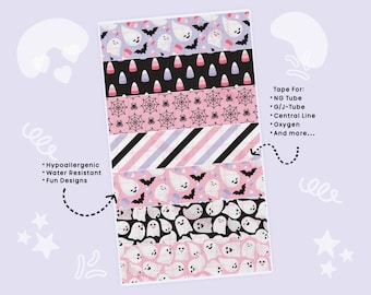 Cinta adhesiva para sonda nasogástrica de Halloween, cinta médica para sondas de alimentación, catéteres de oxígeno y vías centrales.