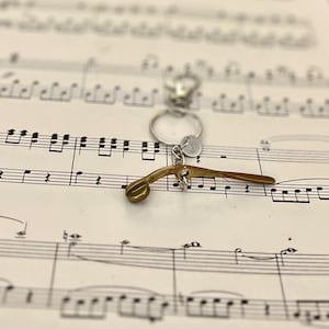 Trombone slide valve keychain, upcycled trombone gift, band teacher gift, trombonist gift, eco-friendly giving; FREE SHIPPING
