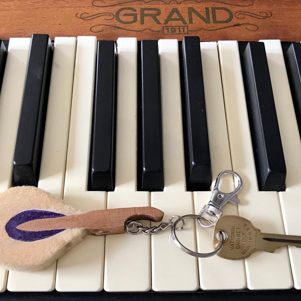 Handmade piano hammer key chain reusing antique & vintage piano hammers, gifts for musicians, music teachers, pianists FREE SHIPPING