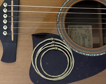 Upcycled Brass Guitar String Bangle Bracelet, Guitarist Gift