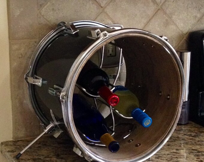 Repurposed Tabletop Drum Wine Rack Etsy
