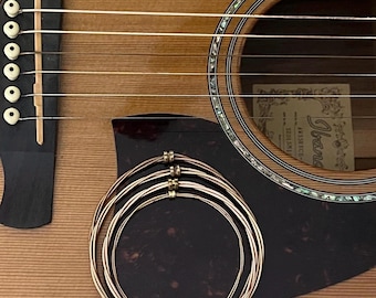 Upcycled Copper Guitar String Bangle Bracelet, Brass Detail