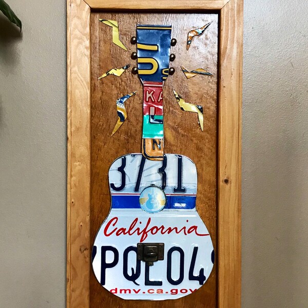 Vintage Guitar Art Etsy