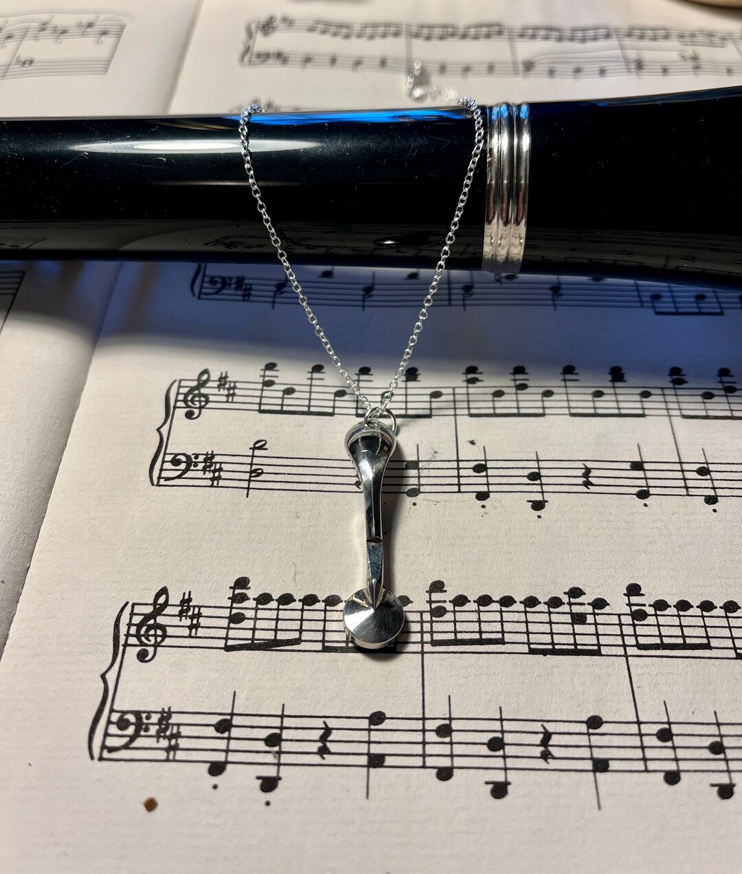 Upcycled Key Pendant on a Sterling Silver Plated 19 Chain