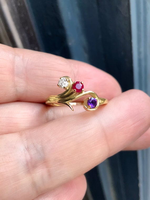 Mother's Family Birthstone Floral Branch Ring Mother's Family Birthstone Floral Branch Ring