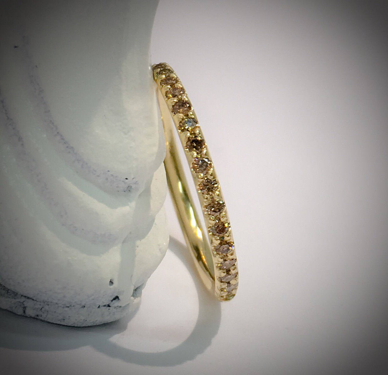 Chocolate Diamond Eternity Band 14K Yellow Gold Pave Full Etsy