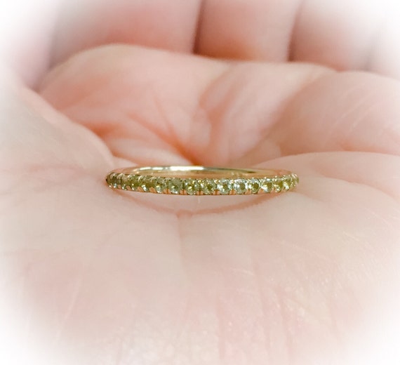 Peridot Infinity Band Ring 1.8 MM Peridot Pave Half Eternity Ring Lime Green Peridot Wedding Band Peridot Stack Ring August Birthstone Etsy Israel