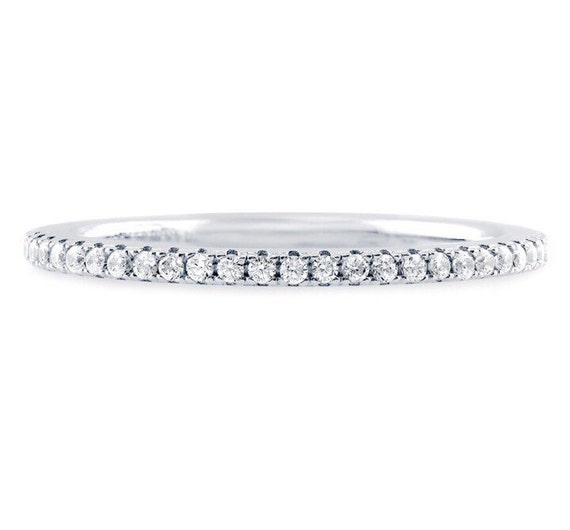 White sapphire wedding band deals