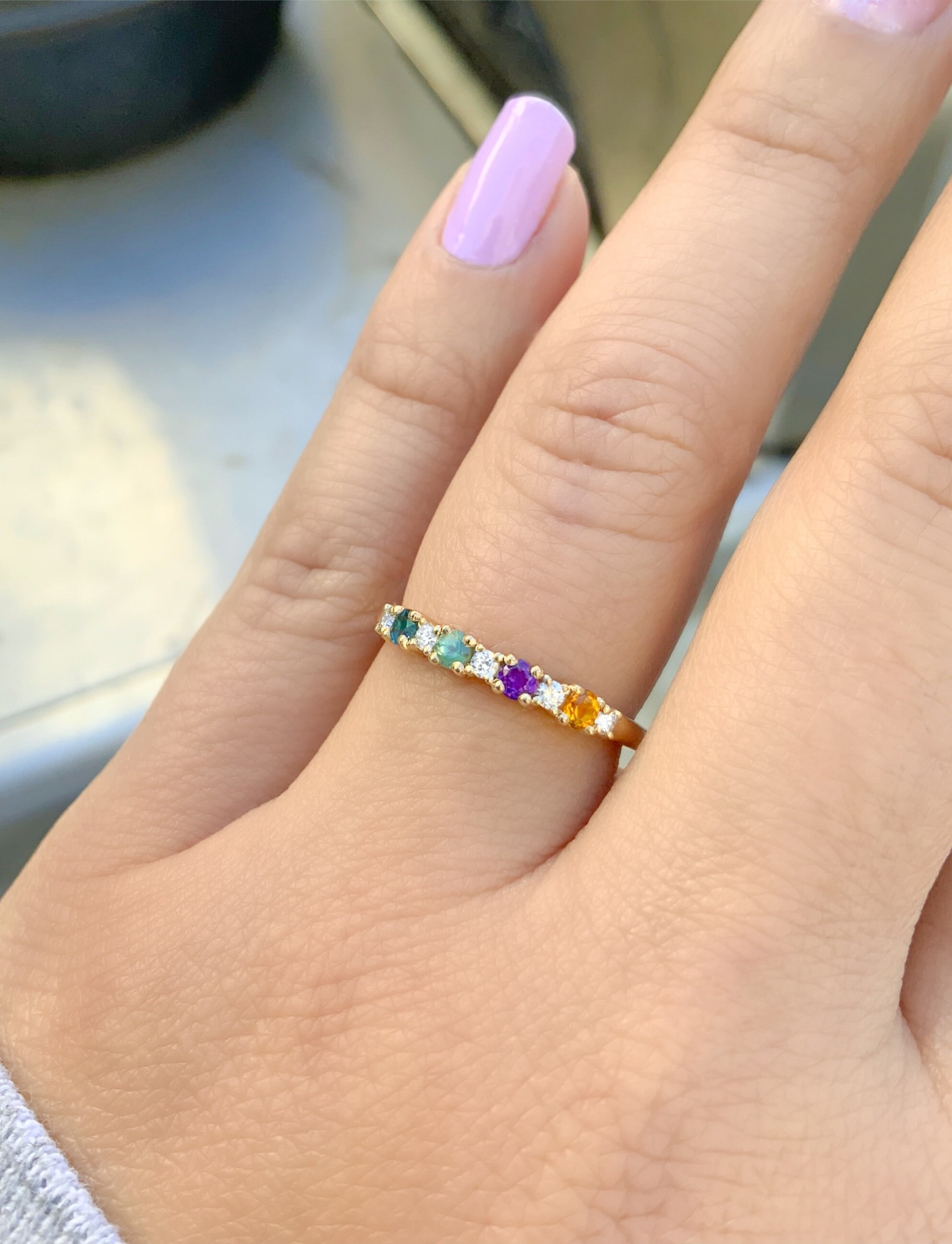 Mother s Ring 4 Stone Personalized Family Birthstone Ring With
