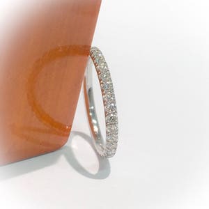 Lab Grown Diamond 3/4 Eternity Women&#39;s Ring/ 2mm U Pave Lab Diamond Wedding Band/ Diamond Anniversary Guard Stack Ring/ 14K, 18K or Platinum