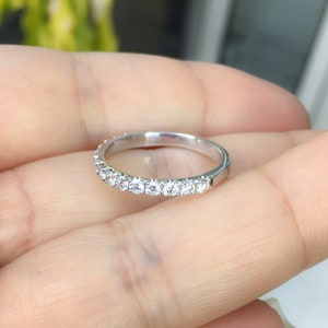 Natural Diamond Half Eternity or 3/4 Eternity Pave 2.5 MM Ring/ 2.5 MM Wedding Anniversary Band Stacking/ Diamond Infinity Guard Band Ring