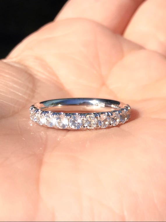 white sapphire band rings